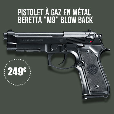  Pistolet à gaz en métal Beretta M9 Blow Back