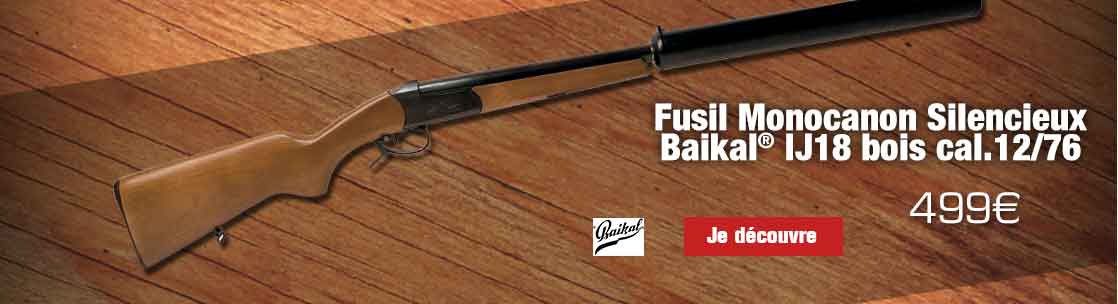  Fusil Monocanon Silencieux calibre 12/76 Baikal®