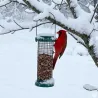 Mangeoire oiseaux métal Ø9x20cm distributeur graines jardin