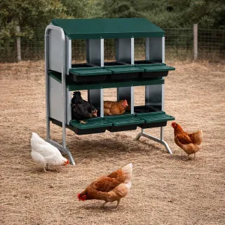 Pondoir poule pro vertical galvanisé 6 nids