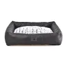 Coussin Sofa Fourrure Effet Crocodile Noir et Blanc - 63x48 cm Déhoussable