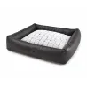 Coussin Sofa Fourrure Effet Crocodile Noir et Blanc - 63x48 cm Déhoussable