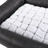 Coussin Sofa Fourrure Effet Crocodile Noir et Blanc - 63x48 cm Déhoussable