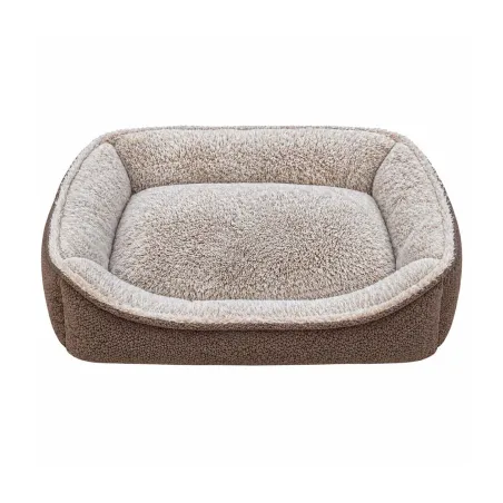 Coussin rectangulaire antidérapant 70x55cm - Marron et beige