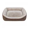 Coussin rectangulaire antidérapant 70x55cm - Marron et beige