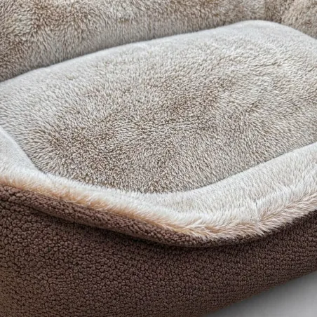 Coussin rectangulaire antidérapant 70x55cm - Marron et beige