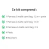 Kit chenil maille carrée avec panneaux 1,50 m et 2 m