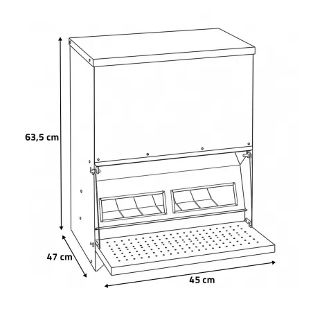 Mangeoire Trémie Anti-Nuisible Rooster 40kg - Acier Galvanisé pour Volailles