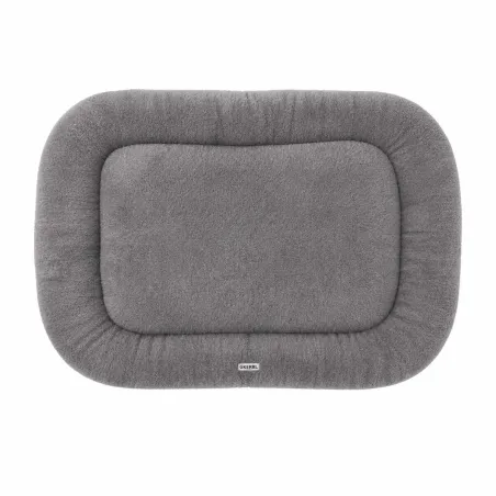 Coussin ovale gris antidérapant 80x60 cm - Polyester doux et résistant