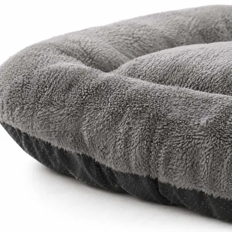 Coussin ovale gris antidérapant 80x60 cm - Polyester doux et résistant