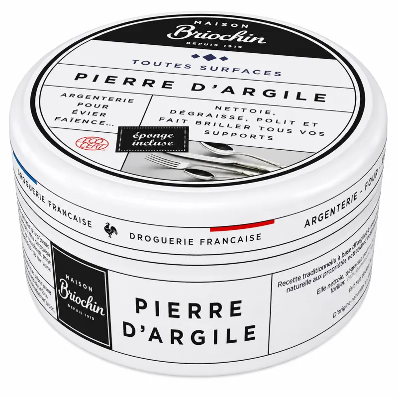 Pierre d'argile multi-usages 99% naturelle avec éponge incluse