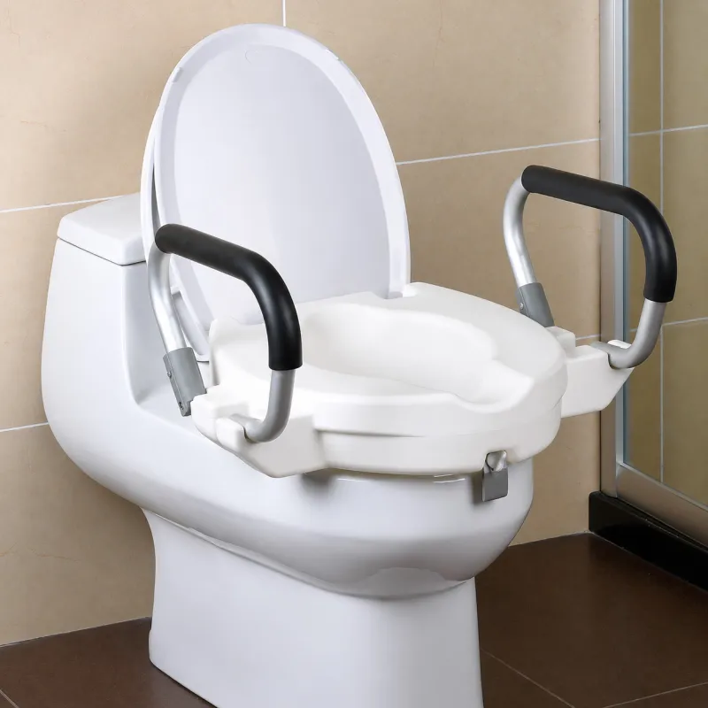 Réhausseur WC 40x43cm poignées alu mousse + abattant inclus