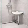 Siège douche relevable mural 39.5-44.5cm poignées antidérapant