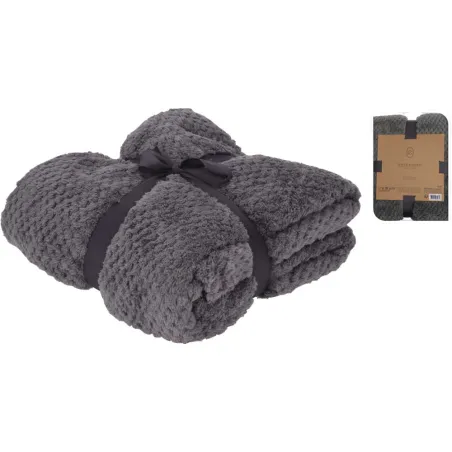 Plaid polaire gris 130x170 cm | Chaud, doux et pratique