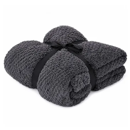 Plaid polaire gris 130x170 cm | Chaud, doux et pratique