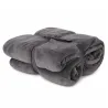 Couverture polaire coral gris 180x230 cm | Douce et chaude