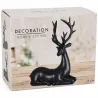 Renne couché noir 20cm - 16x6,5x20,5cm - Décoration Noël