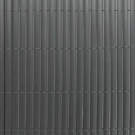 Canisse PVC occultant simple face 1x5m gris - Kit fixation inclus