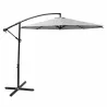 Parasol déporté Azur 3m gris - Protection solaire robuste et élégante