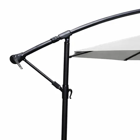 Parasol déporté Azur 3m gris - Protection solaire robuste et élégante