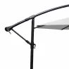 Parasol déporté Azur 3m gris - Protection solaire robuste et élégante