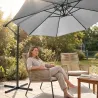 Parasol déporté Azur 3m gris - Protection solaire robuste et élégante