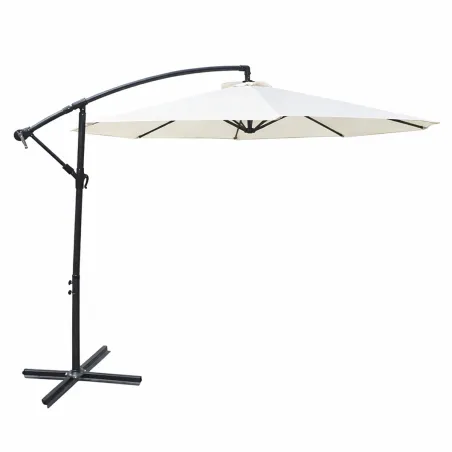 Parasol déporté Azur 3m - Toile polyester naturel résistante