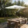 Parasol déporté Azur 3m - Toile polyester naturel résistante