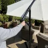 Parasol déporté Azur 3m - Toile polyester naturel résistante