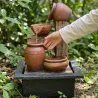 Fontaine décorative bois LED 22×19×29 cm – Jardin zen
