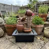 Fontaine décorative bois LED 22×19×29 cm – Jardin zen
