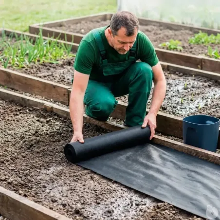 Tissu anti-mauvaises herbes 1,5m x 10m toile de paillage jardin