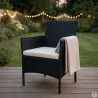 Salon de jardin 4 pièces résine tressée noir