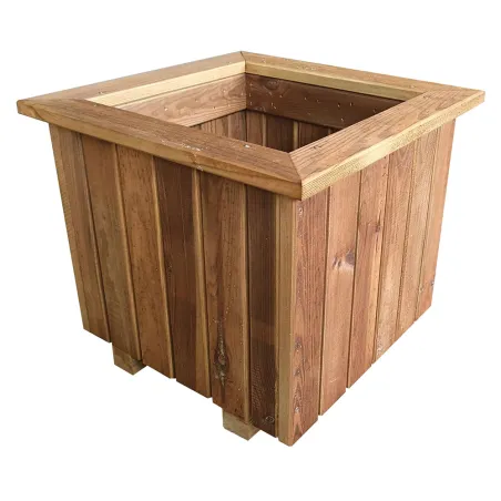 Bac à fleurs carré en bois géotextile 40 X 40 X 40 cm Bois autoclave