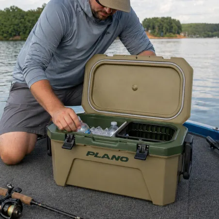Caisse isotherme 30L Plano® verte - Étanche et résistante avec panier amovible