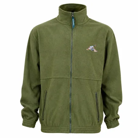 Blouson polaire broderie canard 2 poches polyester kaki M à 3XL