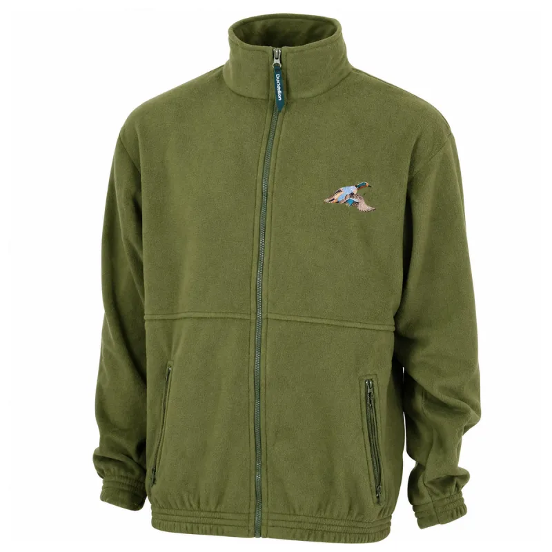 Blouson polaire broderie canard 2 poches polyester kaki M à 3XL