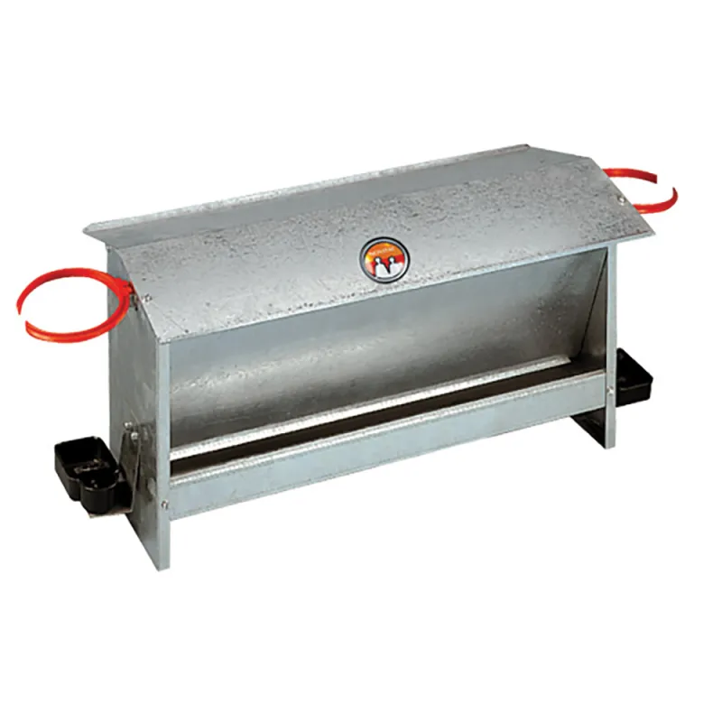 Mangeoire volailles 10kg avec 2 portes bouteilles - Tôle galvanisée - NOVITAL
