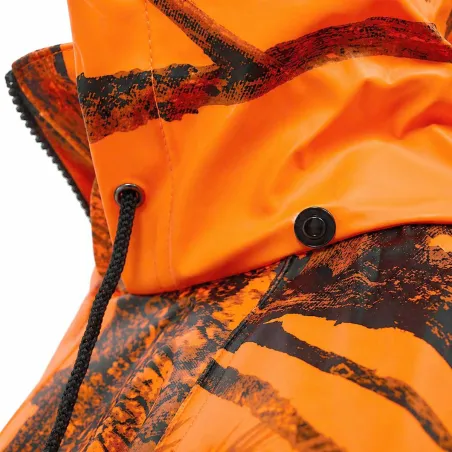 Veste de pluie Treeland étanche camo orange blaze M à 4XL