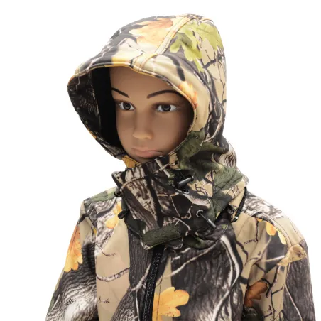 Veste Softshell enfant Buffalo camo feuille en Taille 8 et 14 ans