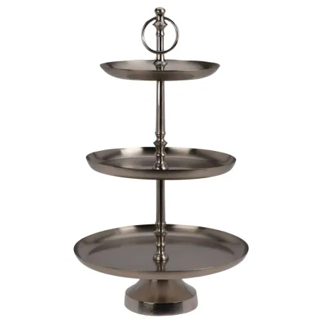 Présentoir 3 étages inox argent | Service tapas et desserts