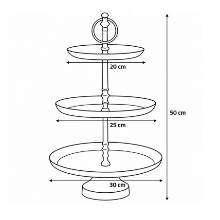 Présentoir 3 étages inox argent | Service tapas et desserts
