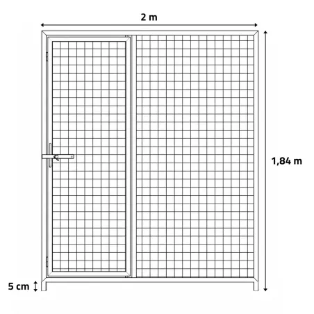 Panneau chenil maille carrée 5x5cm hauteur 184cm