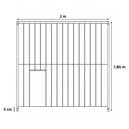 Panneaux de chenil à barreaux acier inoxydable 1,5 m ou 2m Hauteur 184 cm