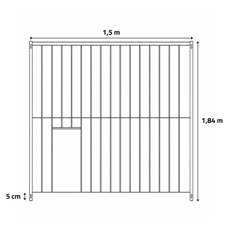 Panneaux de chenil à barreaux acier inoxydable 1,5 m ou 2m Hauteur 184 cm