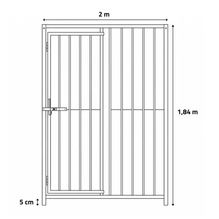 Panneaux de chenil à barreaux acier inoxydable 1,5 m ou 2m Hauteur 184 cm