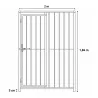 Panneaux de chenil à barreaux acier inoxydable 1,5 m ou 2m Hauteur 184 cm