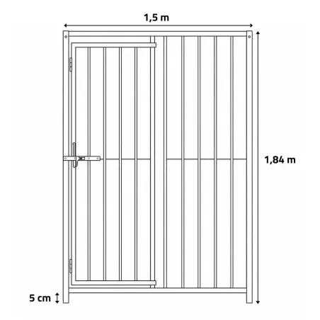Panneaux de chenil à barreaux acier inoxydable 1,5 m ou 2m Hauteur 184 cm
