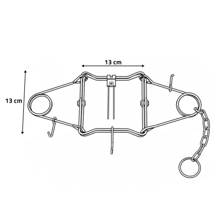 Piège en X Conibear double ressort acier brut 13 X 13 cm homologué PHE