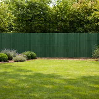 Canisse PVC occultant simple face 1,5x3m vert - Kit fixation inclus